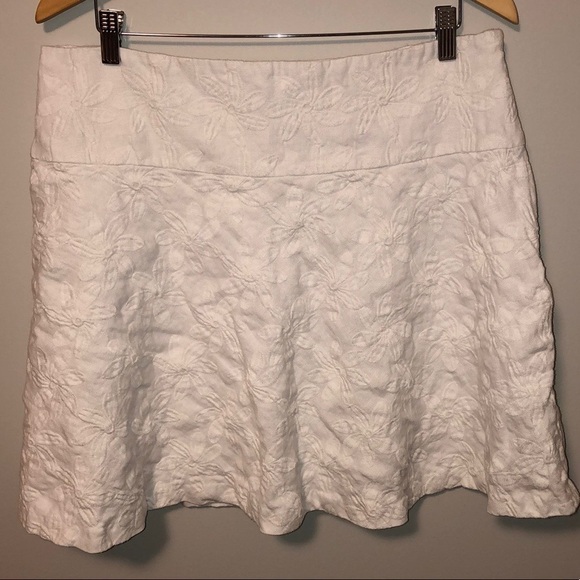 J. McLaughlin Skirt in Lilou Style Embroidered Linen Fit and Flare Size 14 - Picture 7 of 9